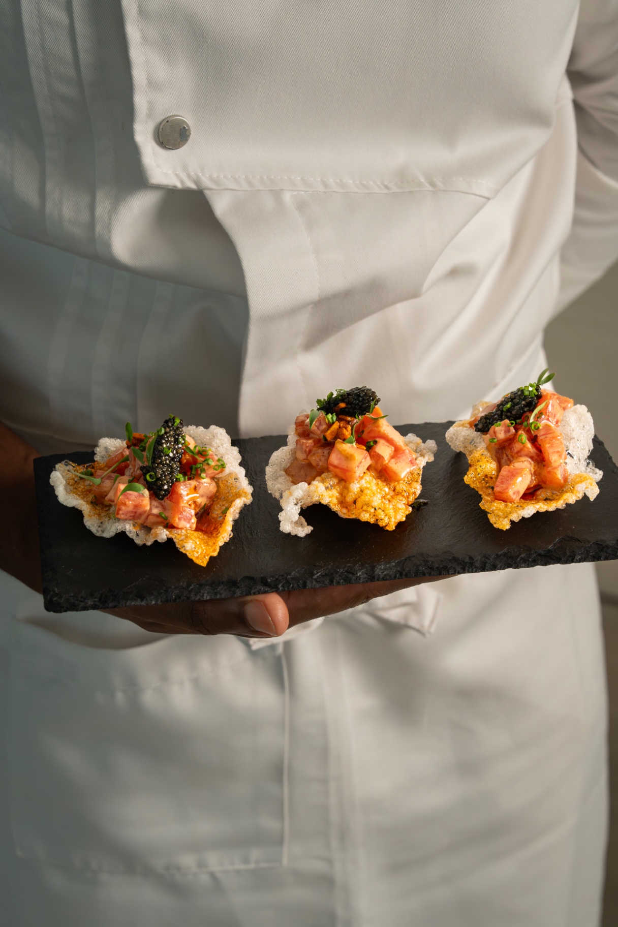 Salmon tartare · oscietra · crisp rice